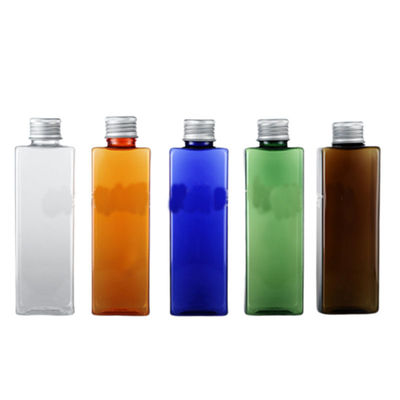 Amber 12oz Square Plastic Lotion Bottles Empty Shampoo Bottles