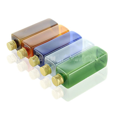 Amber 12oz Square Plastic Lotion Bottles Empty Shampoo Bottles